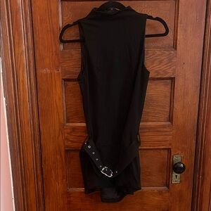 Fashion Nova Black High Neck Romper with Belt